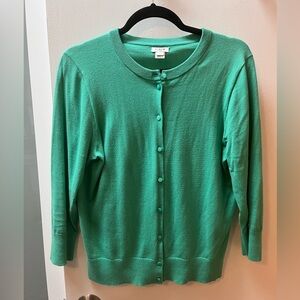 J. Crew Women's Teal Button-Up Cardigan